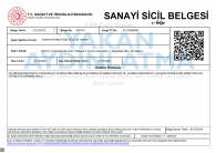 Industrial Registry Certificate of Yakan Aydinlatma - Official Manufacturer Status