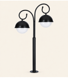 Single Steel Arm Outdoor Light Pole with Flange Base, 60 mm Tube