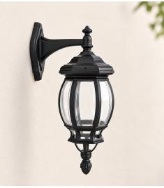 Single Arm Outdoor Wall Light with Teardrop Lantern, Inverted