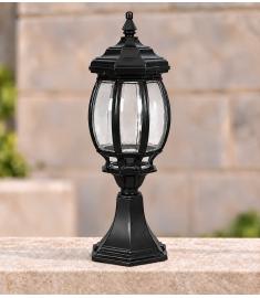 Outdoor Pillar Light with Lantern, Hexagonal Base