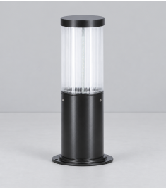 Outdoor Pillar Light with Prismatic Globe, Tube Base