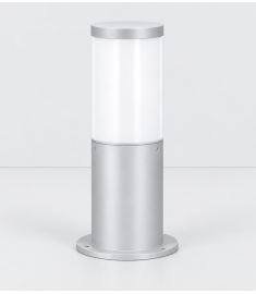Outdoor Pillar Light with Opal Globe, Tube Base, Short