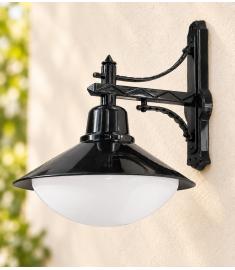 Outdoor Wall Light with 35 cm Elliptical Opal Acrylic Globe