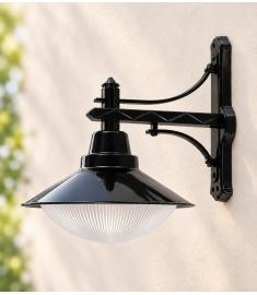 Outdoor Wall Light with 35 cm Elliptical Prismatic Acrylic Globe