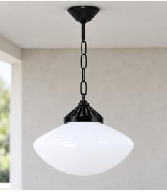 Pendant Light with 35 cm Elliptical Opal Acrylic Globe