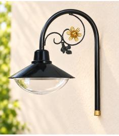 Outdoor Wall Light with 35 cm Elliptical Clear Acrylic Globe