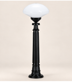 Pathway Bollard Light with 35 cm Elliptical Opal Acrylic Globe