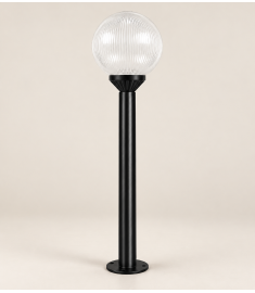 Pathway Bollard Light with 20 cm Prismatic Globe, Flange Base, Tube Base