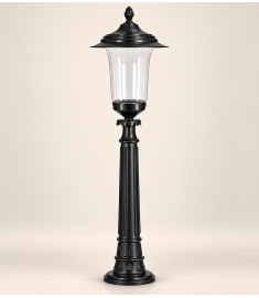 Pathway Bollard Light with 25 cm Teardrop Prismatic Globe, Shade