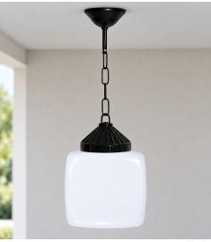 Pendant Light with 25 cm Cube Opal Globe