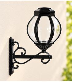 Single Arm Outdoor Wall Light with Lantern, Hexagonal Base