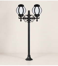 Pathway Bollard Light with 42 cm Globe, Hexagonal Base, Tube Base, Short, 42 mm Tube