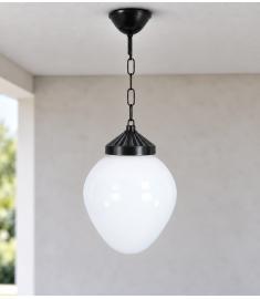 Pendant Light with Opal Lantern, Beaded