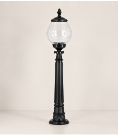 Pathway Bollard Light with Clear Lantern, Shade, Beaded
