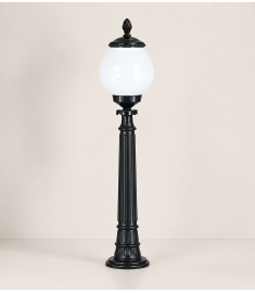 Pathway Bollard Light with Opal Lantern, Shade, Beaded