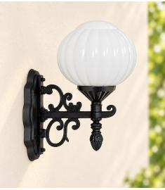 Single Arm Outdoor Wall Light with Lantern