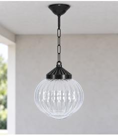 Pendant Light with Lantern, Shade, Flush Base