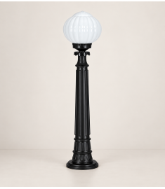 Pathway Bollard Light with Lantern, Shade, Flush Base