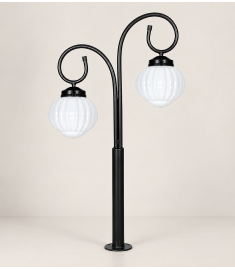 Pathway Bollard Light with 60 cm Lantern, Shade, Flush Base, 60 mm Pole