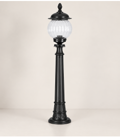Pathway Bollard Light with Lantern, Shade, Flush Base