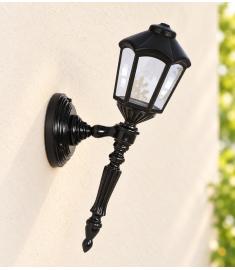 Single Arm Outdoor Wall Light with Lantern, Hexagonal Base