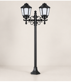 Pathway Bollard Light with 42 cm Lantern, Hexagonal Base, Tube Base, Short, 42 mm Tube