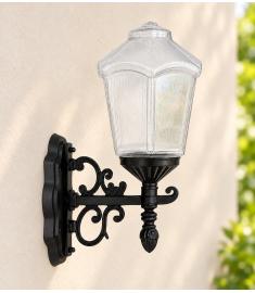 Single Arm Outdoor Wall Light with Lantern, Hexagonal Base