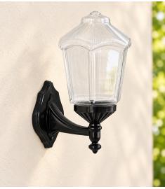 Single Arm Outdoor Wall Light with Teardrop Lantern, Hexagonal Base