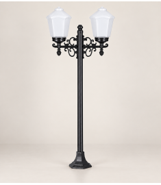 Pathway Bollard Light with 42 cm Lantern, Hexagonal Base, Tube Base, Short, 42 mm Tube