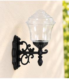 Single Arm Outdoor Wall Light with Lantern