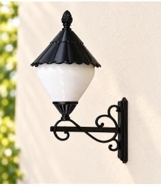 Single Arm Outdoor Wall Light with Lantern