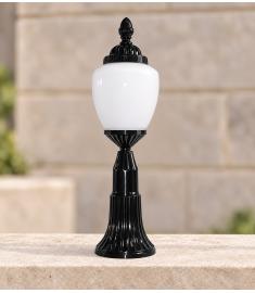 Outdoor Pillar Light with Lantern, Long Round Base