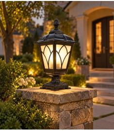 Outdoor Pillar Light with Lantern