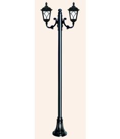 Double Arm Outdoor Light Pole with Lantern
