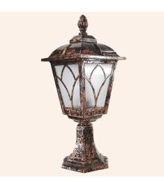 Outdoor Pillar Light with Lantern, Hexagonal Base