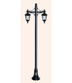 Double Arm Outdoor Light Pole with Lantern, Inverted