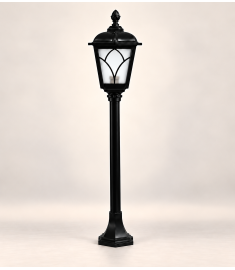 Pathway Bollard Light with 42 cm Lantern, Hexagonal Base, Tube Base, Short, 42 mm Tube
