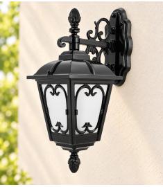 Single Arm Outdoor Wall Light with Lantern, Inverted