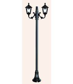 Double Arm Outdoor Light Pole with Lantern