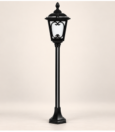Pathway Bollard Light with 42 cm Lantern, Hexagonal Base, Tube Base, Short, 42 mm Tube