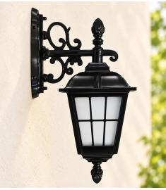 Single Arm Outdoor Wall Light with Lantern, Inverted