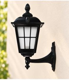 Single Arm Outdoor Wall Light with Teardrop Lantern