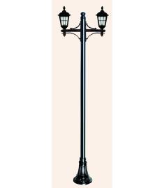 Double Arm Outdoor Light Pole with Lantern