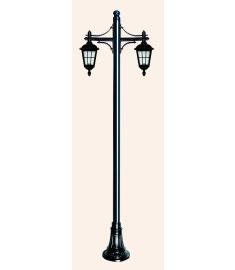 Double Arm Outdoor Light Pole with Lantern, Inverted