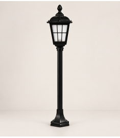 Pathway Bollard Light with 42 cm Lantern, Hexagonal Base, Tube Base, Short, 42 mm Tube