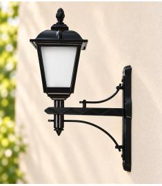 Single Arm Outdoor Wall Light with Lantern