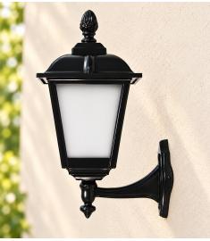 Single Arm Outdoor Wall Light with Teardrop Lantern