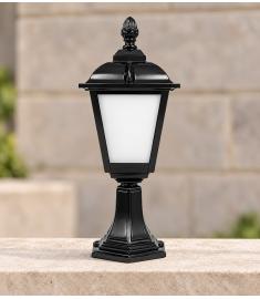 Outdoor Pillar Light with Lantern, Hexagonal Base