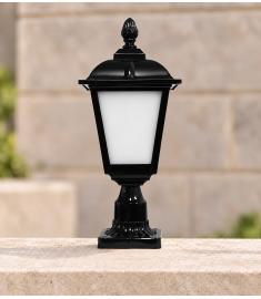 Outdoor Pillar Light with Lantern, Square Base, Round Base