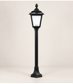 Pathway Bollard Light with 42 cm Lantern, Hexagonal Base, Tube Base, Short, 42 mm Tube